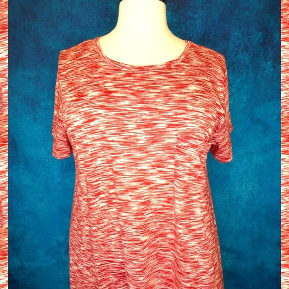 LulaRoe Red White Carly Dress Size 3XL - Picture 3 of 8